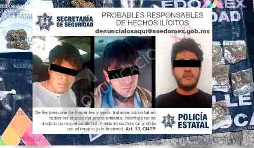 Detienen en Metepec, a tres presuntos narcomenudistas; fue en Las Margaritas